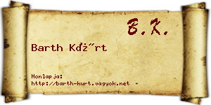 Barth Kürt névjegykártya